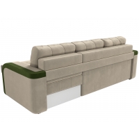 Угловой диван Марсель (микровельвет бежевый зелёный) - Изображение 1